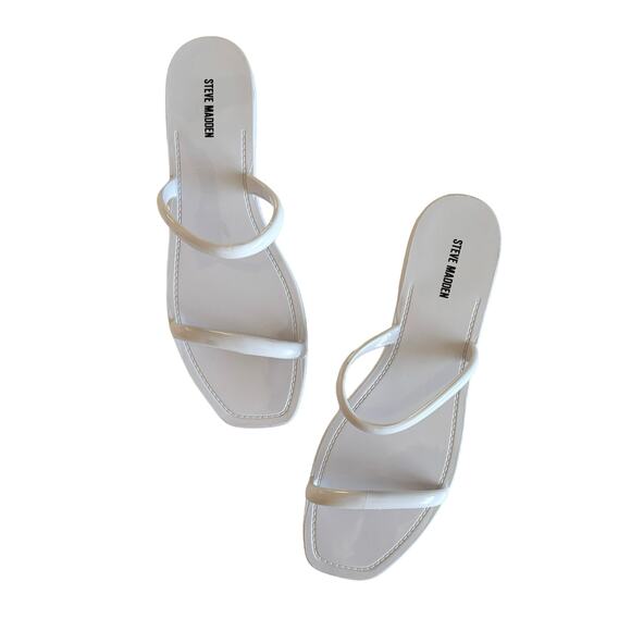 Steve Madden Women’s Pike White Strappy Slip On Jelly Sandals Size 10 - Picture 1 of 4